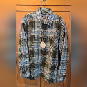 Common People Granby Blue and Black Knit Long-Sleeve Shirt